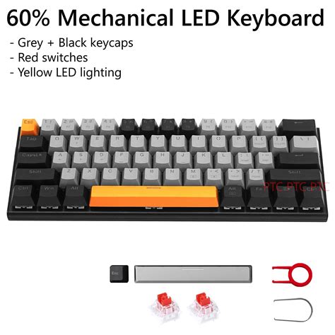 Compact Keys True Mechanical Keyboard Z LED Backlit USB Wired Keyboard Hot Swappable