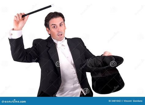 Magician Holding A Magic Wand Stock Photo Image Of Wonder Astonish