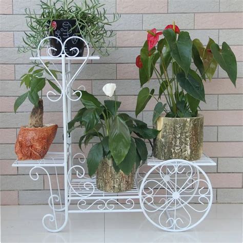 European Style Balcony Wrought Iron Flower Pot Shelf Flower Pot