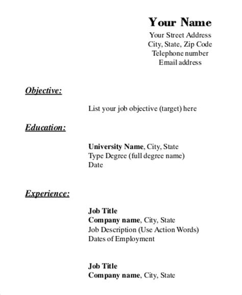 Free Printable Resume Templates Of Free Printable Sample Resumes 14336 Hot Sex Picture