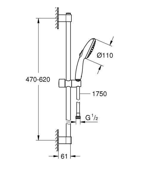 Tempesta 110 Duschstång set med 2 stråltyper Rain Jet GROHE