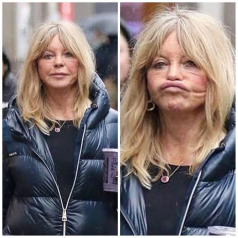 Goldie Hawn 77 Pulls A Duck Face For The Cameras As She Grabs Her