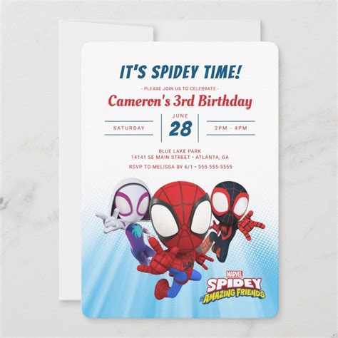 Spidey And His Amazing Friends Birthday Invitation Zazzle 6