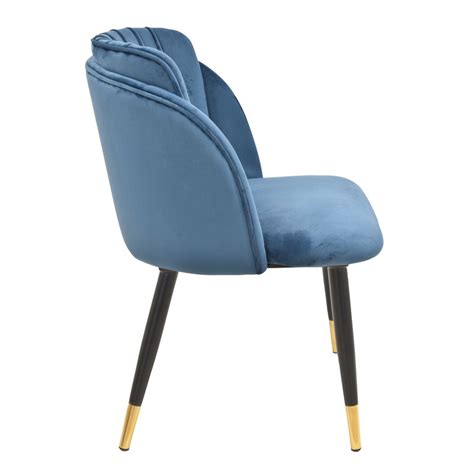 Silla Azul Tapizada Velvet X X Cm Qechic