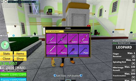 Blox Fruit Account Max Level 2400 God Humanvenom Leopard Eatenpaw