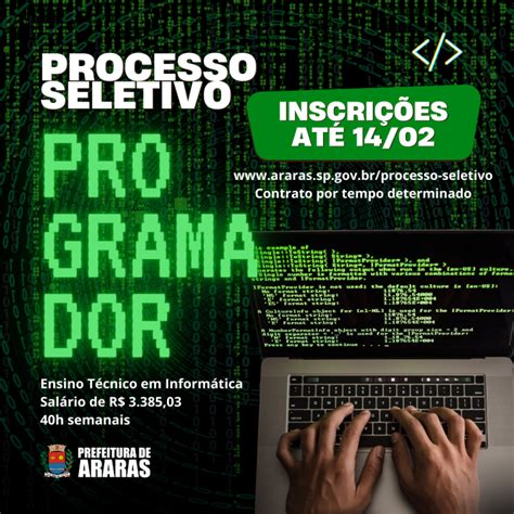 Município de Araras Processo seletivo para programador de computador