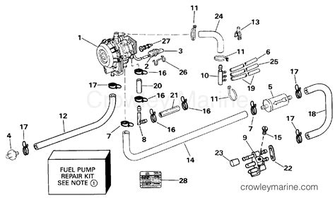 FUEL PUMP 1993 Evinrude Outboards 40 E40TLETB Crowley Marine