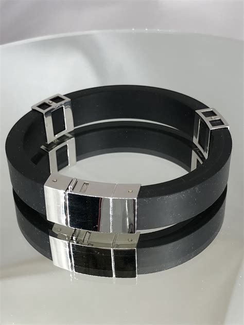 Браслет из каучука и белого золота, на заказ. Ювелирный салон ES ...