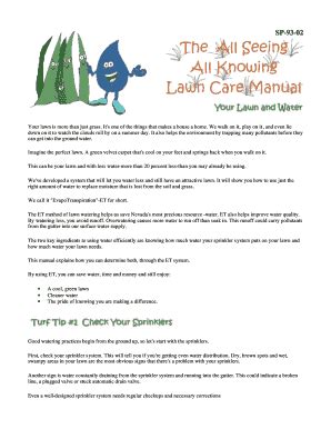 Fillable Online Unce Unr The All Seeing All Known Lawn Care Manual