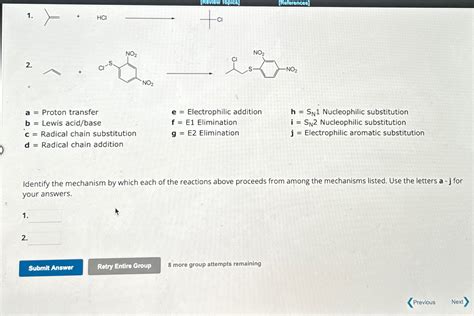 Solved [references]2 A ﻿proton Transfere ﻿electrophilic