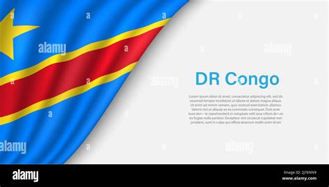 Wave Flag Of Dr Congo On White Background Banner Or Ribbon Vector