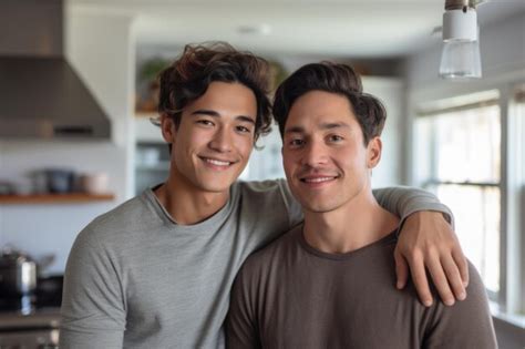 Premium Ai Image Gay Couple Happy Expression Ai Generated