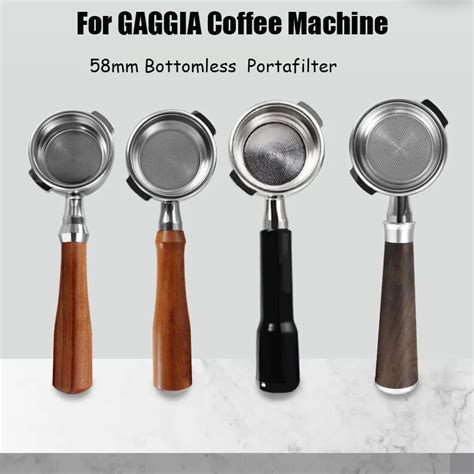 Gaggia Bottomless Filter Holder Mm Solid Wood Handle Portafilter