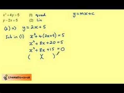 Solving Quadratic Simultaneous Equations - Lessons - Blendspace