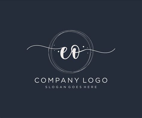 Initial EO Feminine Logo Usable For Nature Salon Spa Cosmetic And