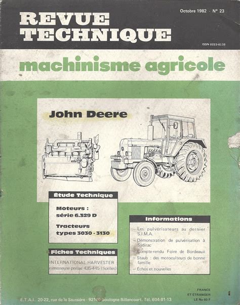 Amazon Fr Revue Technique Machinisme Agricole N John Deere