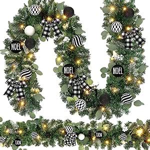 Amazon Riceshoot Christmas Garland With Lights Feet Pre Lit