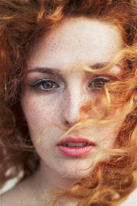 Beautiful Ginger Haired Woman On Wind By Stocksy Contributor Jovana