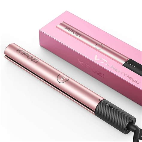 Kipozi Hair Straightener 2 in 1 Curling Iron Hair Titanium Flat Iron Fast Heat Styling Tool with ...