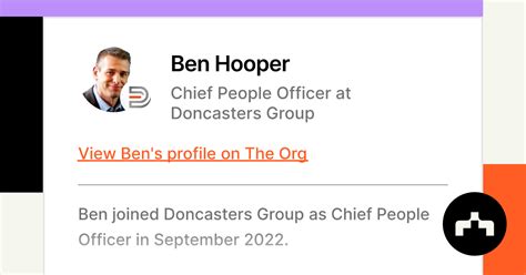 Ben Hooper - Chief People Officer at Doncasters Group | The Org