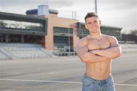 The Sports Man Outdoor With A Naked Torso Stock Image Image Of Athlete European 53843697