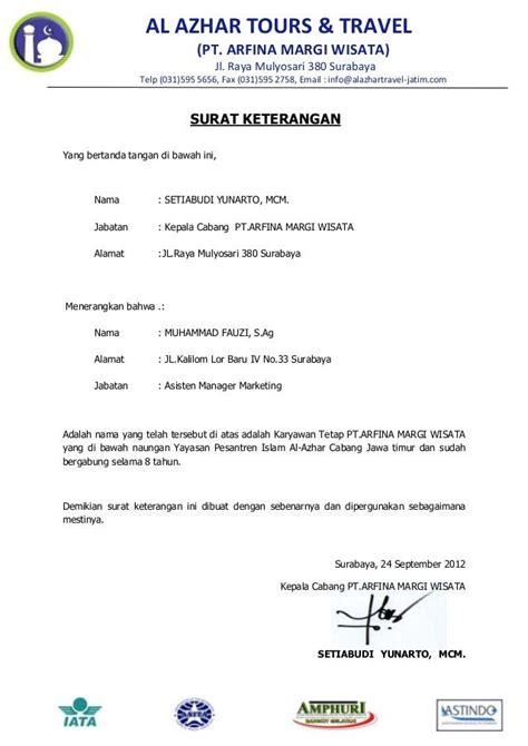 Contoh Surat Keterangan Karyawan Tetap Homecare24