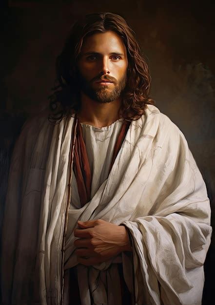 Premium Photo Painting Portrait Of Jesus Christ