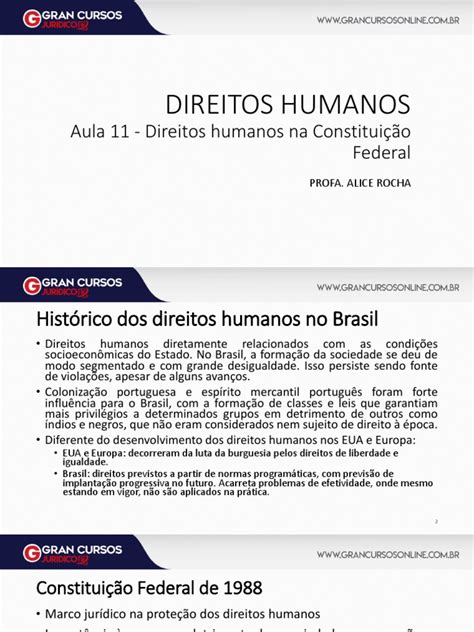 Direitos Humanos Na Constituicao Federal - Aula 11 - Direitos Humanos Na Constituição Federal | PDF | Direitos ...