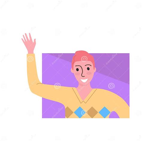 Animated Young Man Waving Hello With A Friendly Smile Male Character