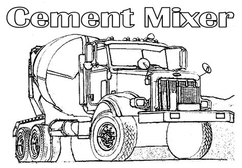 Cement Truck Coloring Page Coloring Home