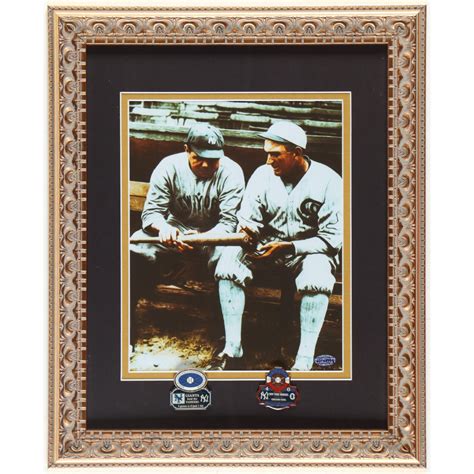 Babe Ruth Shoeless Joe Jackson Custom Framed Colorized Photo