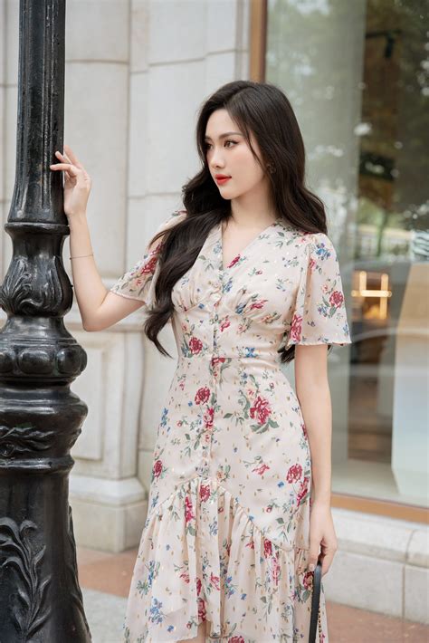 Đầm Hoa LUNA Nude The Kat Cửa hàng thời trang cao cấp