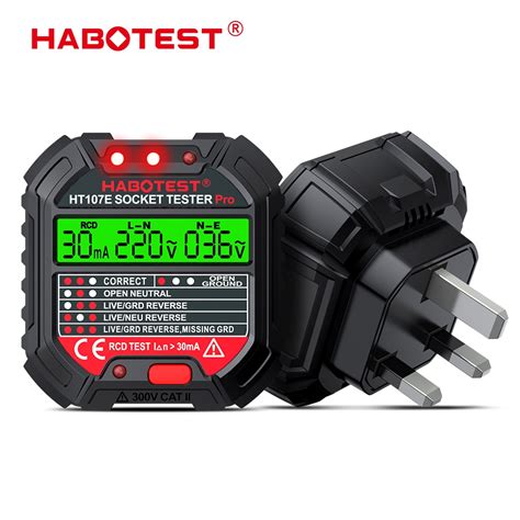 Habotest HT106 HT107 เครื่องทดสอบแรงดันไฟฟ้าดิจิทัล ปลั๊ก US UK EU ...