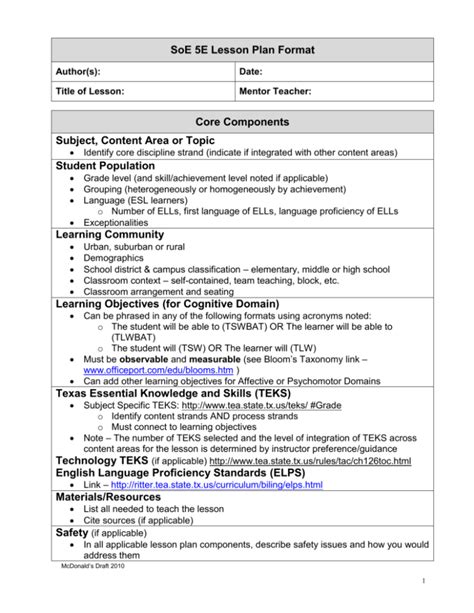 Lesson Plan Second Grade Science