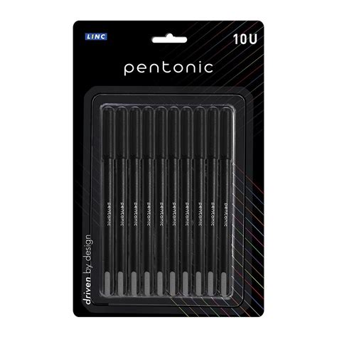 Pentonic Mm Ball Point Pen Blister Pack Black Body Black Ink