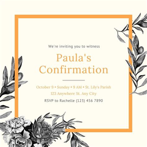 Plantillas De Invitaciones A Confirmaci N Canva