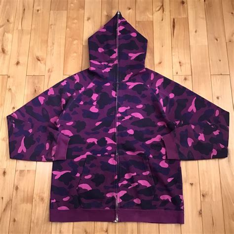 ★xl★ Purple Camo フルジップ パーカー A Bathing Ape Bape Full Zip Hoodie エイプ ベイプ アベイシングエイプ パープルカモ 迷彩 Cc42