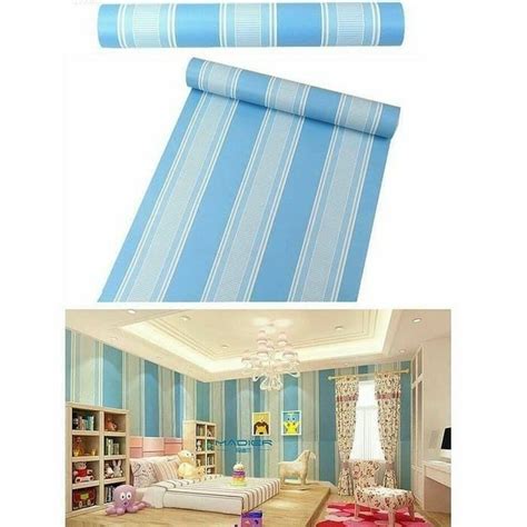 Wallpaper Salur Biru 45cm X 10m Lazada Indonesia