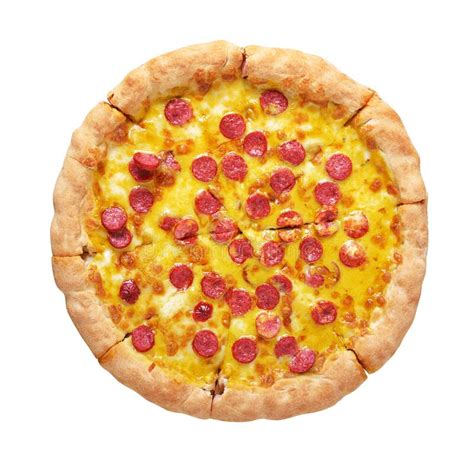 Pizza Salsicha De Pepperoni Isolada Sobre Fundo Branco Imagem De