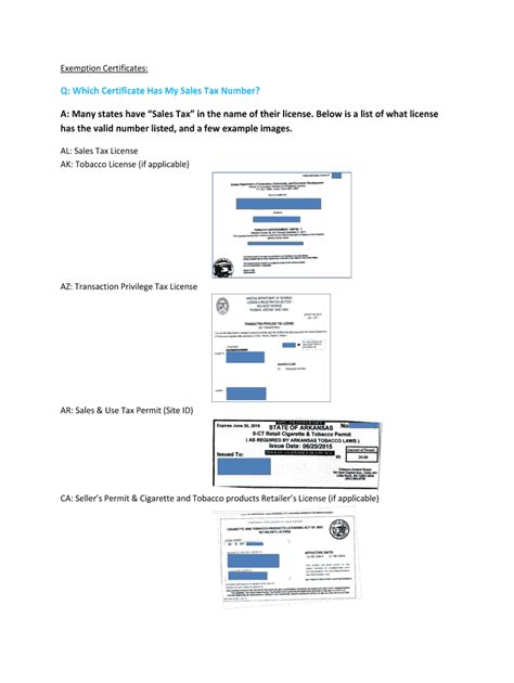 Fillable Online Exemption Certificates Fax Email Print Pdffiller