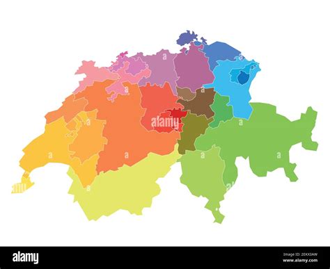 Schweiz - Karte der Kantone Stock-Vektorgrafik - Alamy