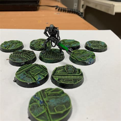 3d Print Of Legendgames Necron 32mm Blasted Bases Round X10 By Legendgames