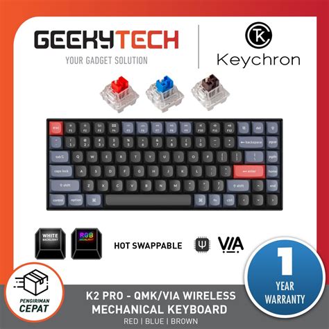 Jual Keychron K2 Pro Fully Assembled Hot Swappable Mechanical Keyboard Shopee Indonesia