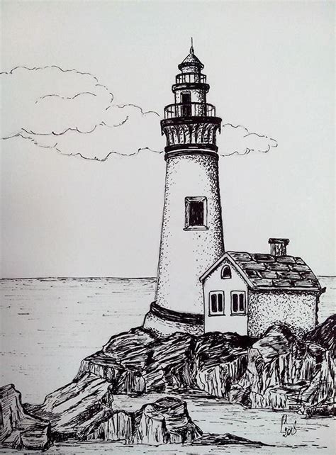 How To Draw A Lighthouse Easy At How To Draw