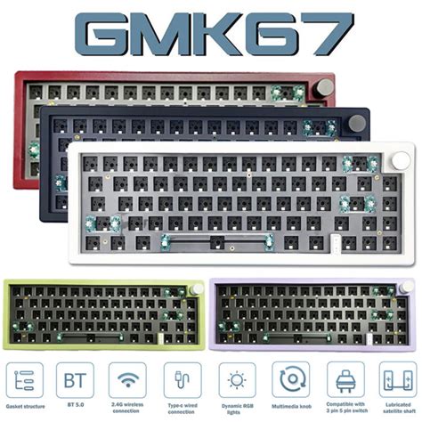 Ready StockGMK Gasket Hot Swappable Mechanical Keyboard Gasket Kit RGB Backlit Bluetooth