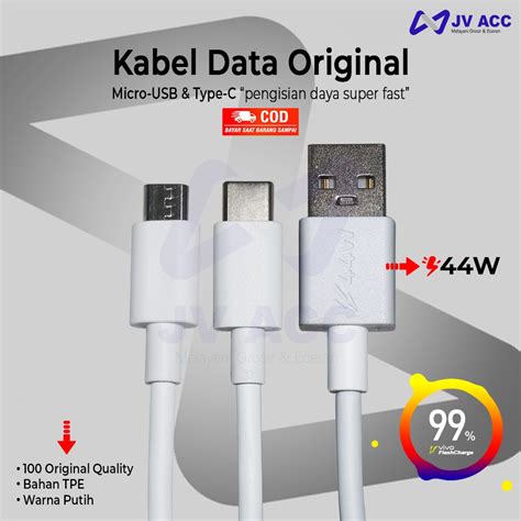 Jual Kabel Data Vivo W X Micro Usb Type C Super Fast Charging