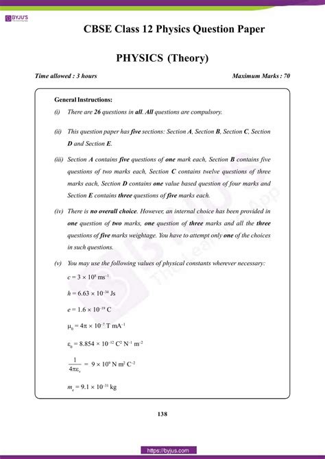 Cbse Class Physics Previous Year Question Paper By Panel Hot Sex Picture