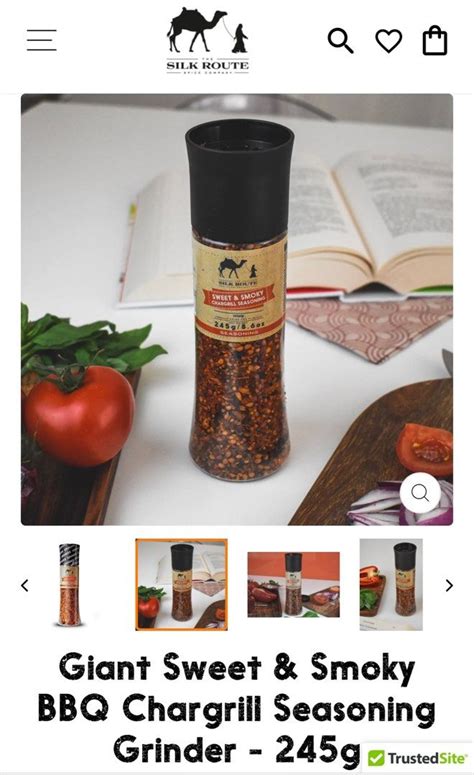 Silk Route Giant Sweet Smoky BBQ Chargrill Seasoning Grinder 245g