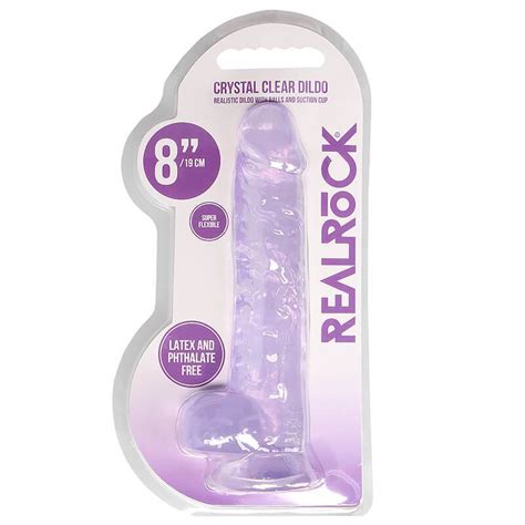 Dildo Realrock Crystal Clear Cm Roxo My Sex Shop