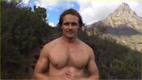 Sam Heughan S Shirtless Body Is On Display For My Peak Challenge